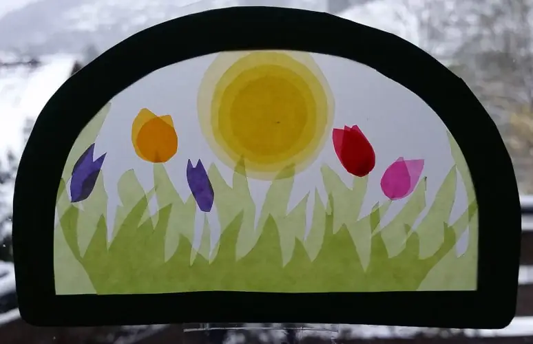 Transparentpapier Fensterbild Frühling