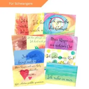 Affirmationskarten für die Geburt, DIN A5, 10 Stück